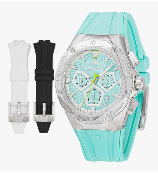 Five Elements Quartz Silver and Blue Dial